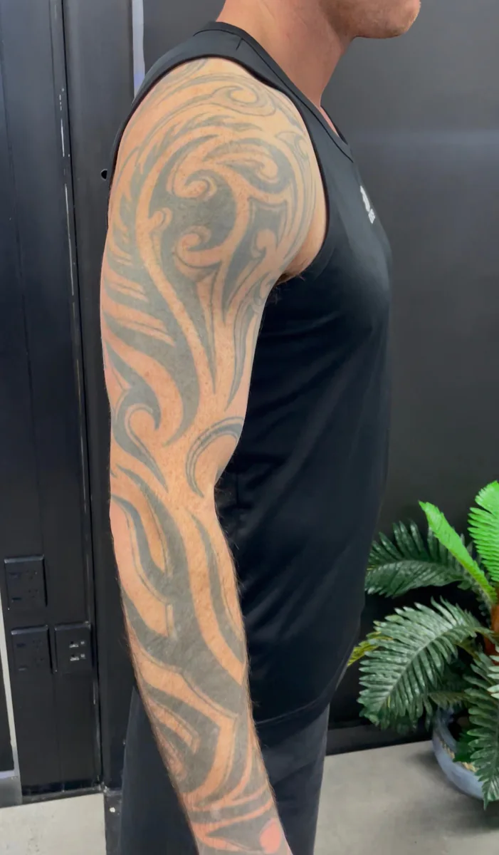 Before: Tribal sleeve to samurai